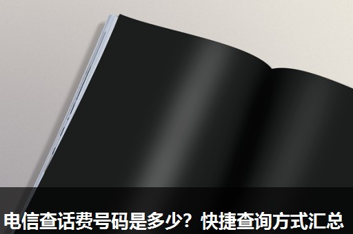 电信查话费号码是多少?快捷查询方式汇总 电信查话费号码是多少?快捷查询方式汇总