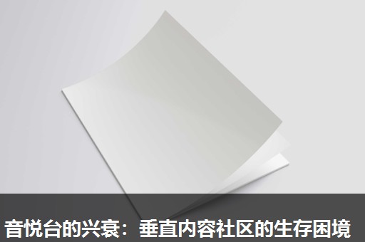 音悦台的兴衰：垂直内容社区的生存困境